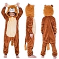 thumbnail image 3 of Pijama de franela con botones para niño y niña, traje de Animal lindo y divertido, León, zorro, ciervo, Kigurumis, regalo de Festival de Navidad, 3 of 4