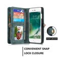thumbnail image 2 of iPhone 8 Wallet Case, iPhone 7 Case, Dteck Multi-function 2 in 1 PU Leather Zipper 11 Card Slots Card Slots Money Pocket Clutch Wallet Case Detachable Magnetic Cover, Green, 2 of 8