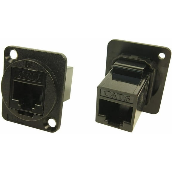CLIFF ELECTRONIC UTP Cat6 RJ45 Panel Mount Connector, Black Plastic XLR Frame