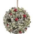 thumbnail image 2 of FROSTED BOXWOOD With Red Berries 5" Kissing Ball Christmas Ornament by Regency, 2 of 6