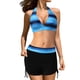 thumbnail image 1 of Trajes de baño de bikini de dos piezas con tiras en la espalda con estampado conservador para mujer Fridja  nalpqowj55736, 1 of 7