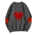 thumbnail image 5 of Kilaqueen Womens Casual Heart Graphic Shirts Long Sleeve Pullover Loose Fit Crewneck Cute Love Printed Sweatshirt Soft Comfortable Long Sleeve Tops, 5 of 6