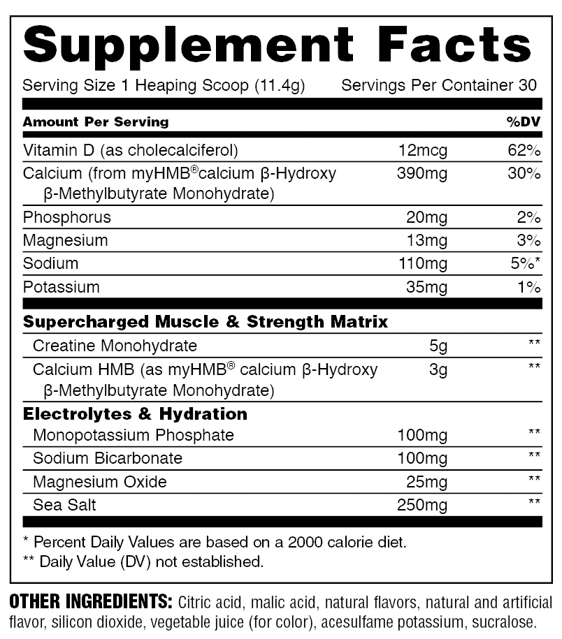 Animal Creatine HMB Powder – 5g Creatine + 3g myHMB with Electrolytes for Lean Muscle, Recovery & Daily Energy – Power Punch Flavor, 30 Servings