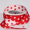 thumbnail image 2 of The Ribbon People Red and White Contemporary Polka Dot Woven Craft Ribbon 1.5" x 27 Yards, 2 of 2
