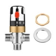 thumbnail image 3 of Thermostatic Control Valve Hot Cold Shower Mixer G12 Copper Mixing Valve Three-Way Shower Diverter Valve for Solar Heating System Bathtub Kitchen Silver, 3 of 7