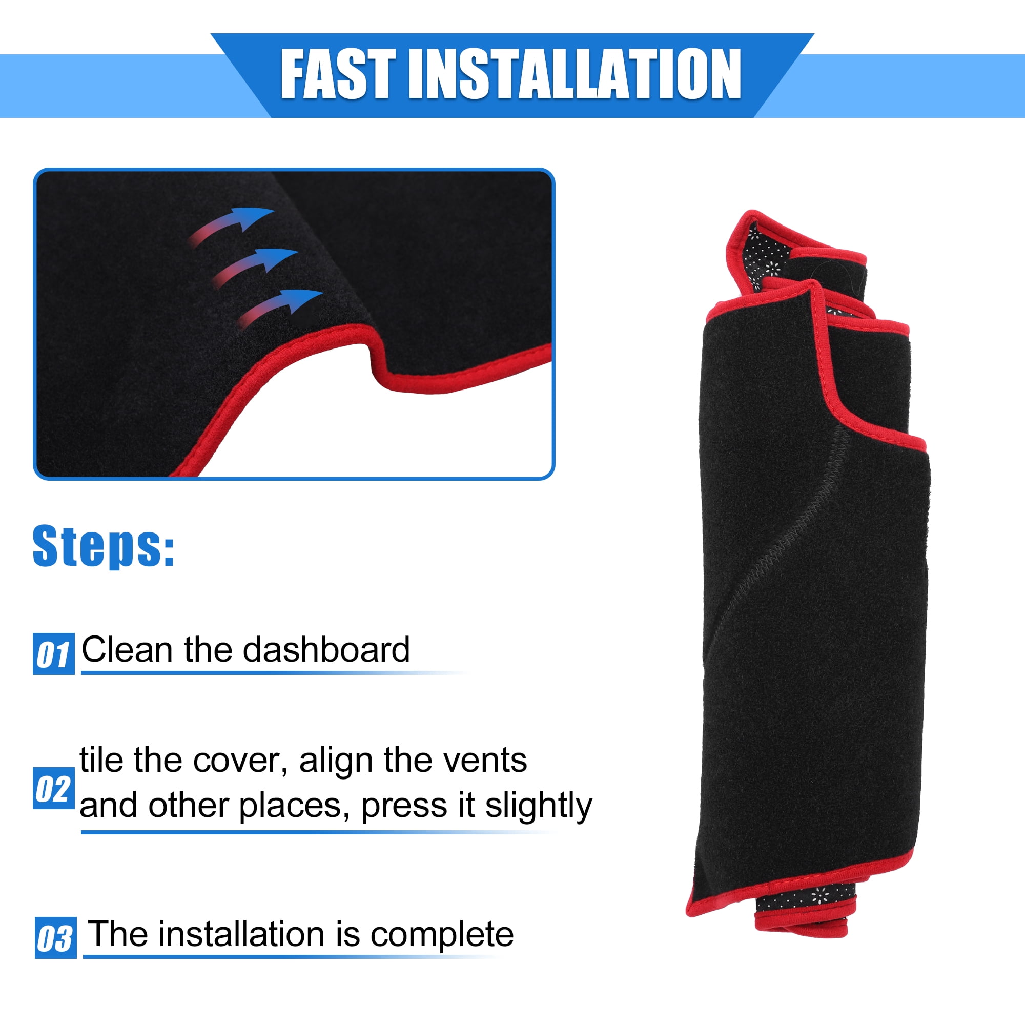 Unique Bargains Dashboard Cover for Toyota RAV4 2001-2012 Protective Polyester Mat Yellow