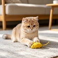 thumbnail image 4 of Lemon Mouse Cat Plush Toy, Fruit Shaped Interactive Kitten Play Toy with Long Tail for Indoor Cat Entertainment, 4 of 6
