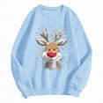 thumbnail image 5 of Towmus Christmas Sweatshirts for Women Casual Crewneck Long Sleeve Funny Elk Sequins Graphic Pullover Tops, 5 of 6