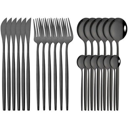 

UMMH Rainbow Dinnerware Sets 18/10 Stainless Steel Cutlery Set Handle Gold Knife Fork Spoon Tableware Set Party Silverware Set