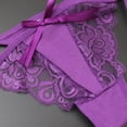 thumbnail image 5 of Bigersell Lace G-String Thong Panties Lingerie Briefs Underwear Side Tie Bikini Panties for Women Mesh Floral Lace Bikini Panties Women’s Underpants Purple One Size, 5 of 7