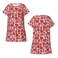 thumbnail image 5 of Salouo Hearts Print Short Sleeve Sleepshirt for Womens Comfy Nightgown Scoopneck Cute Nightdress Ruffle -Medium, 5 of 7