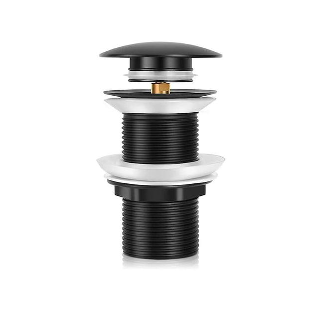 desagüe de fregadero de latón sin rebosadero, desagüe, desagüe de fregadero de latón, junta de desagüe de lavabo, desagüe de bañera, negro TUNC Sencillez