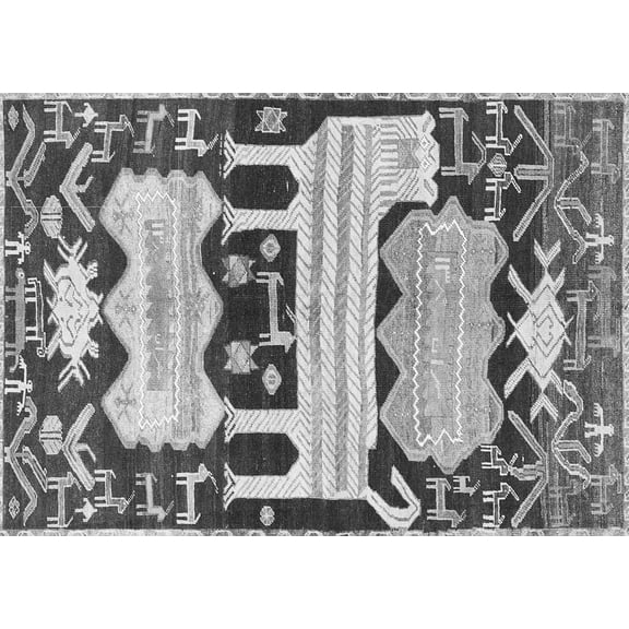 Ahgly Company Indoor Rectangle Persian Gray Traditional Area Rugs, 5' x 7'