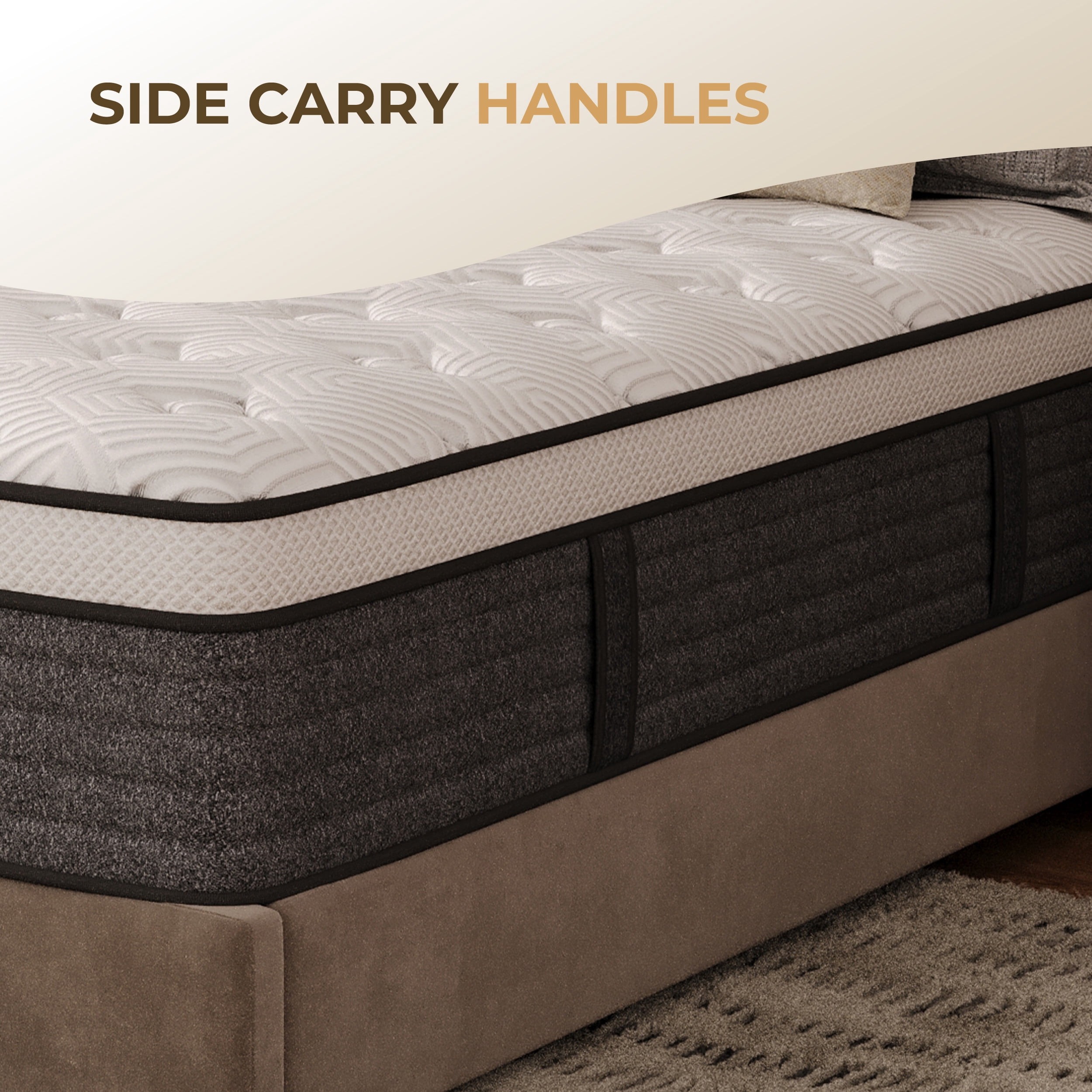 Arctus 12" Queen Size Hybrid Mattress Medium Firm with Pocketed Springs,Multi-Layer with Breathable Cooling Motion Isolation Reinforced Edges, Bed-in-a-Box with Side Handles