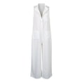 thumbnail image 7 of Chuancc Women's Casual Loose Overalls Jumpsuits One Piece Sleeveless Wide Leg Long Pant Rompers With Pockets White L, 7 of 7