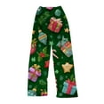 thumbnail image 5 of WTOBBY Women's Festive Flannel Pajama Pants with Christmas Print, Casual Sleepwear for Women, Merry Christmas Design with Cozy Fabric,Dark Green L, 5 of 6
