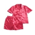 thumbnail image 3 of Men Summer Pajamas Set  Solid Color Button Top+Short Pants Sleepwear, 3 of 6