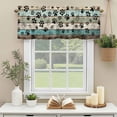 thumbnail image 3 of Dog Paws Abstract Window Valance Curtain Blue Brown Wood Grain Rod Pocket Short Curtain for Living Room, Bedroom & Kitchen Window Decor 54x18in, 3 of 8