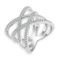 thumbnail image 1 of Anillo de joyería con baño de cobre antialérgico y decoraciones de diamantes de imitación (plata, 18 mm), 1 of 1