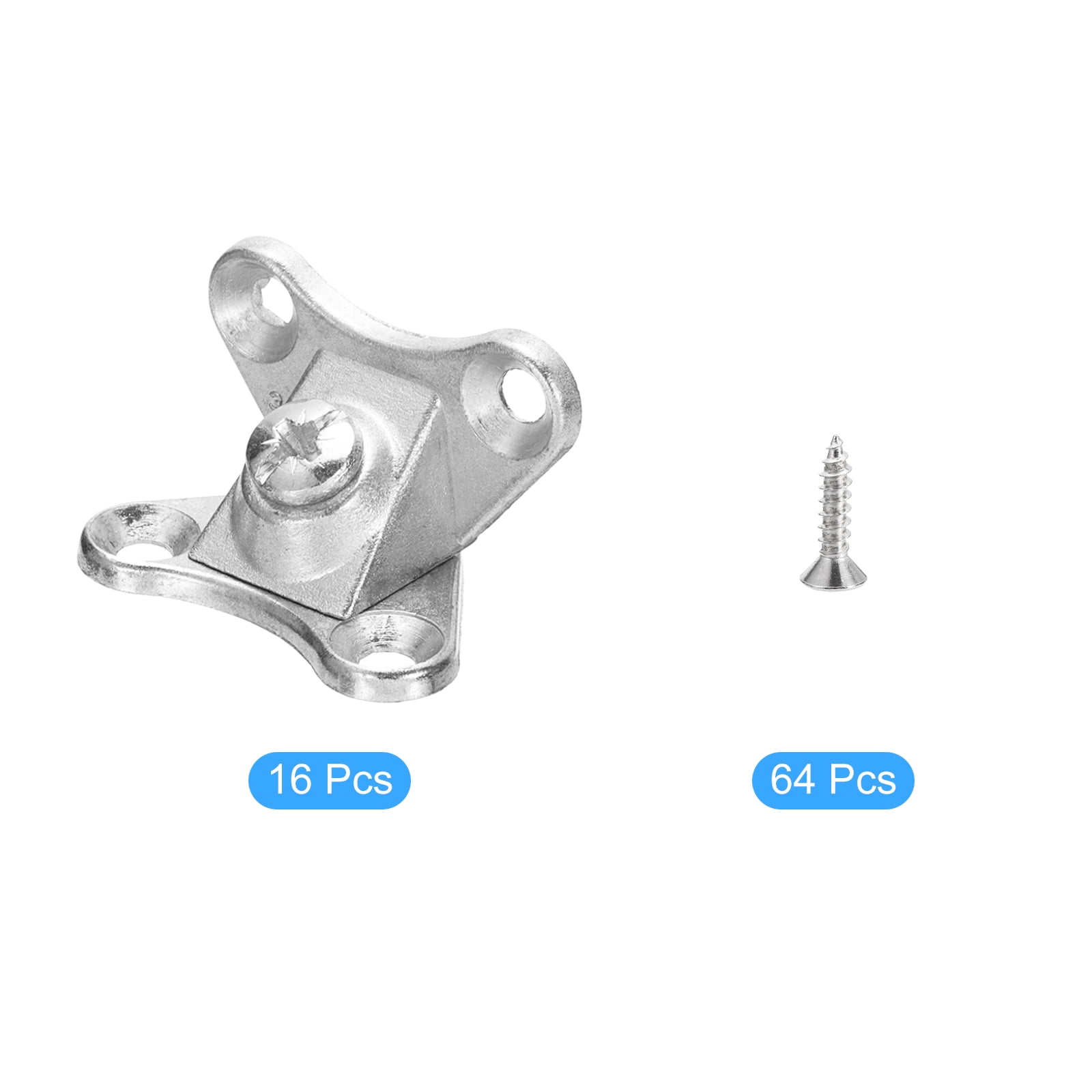 Uxcell Removable Corner Brace Metal Butterfly L Brackets Right Angle Support Screws for Shelves Cabinets 16pcs Silver