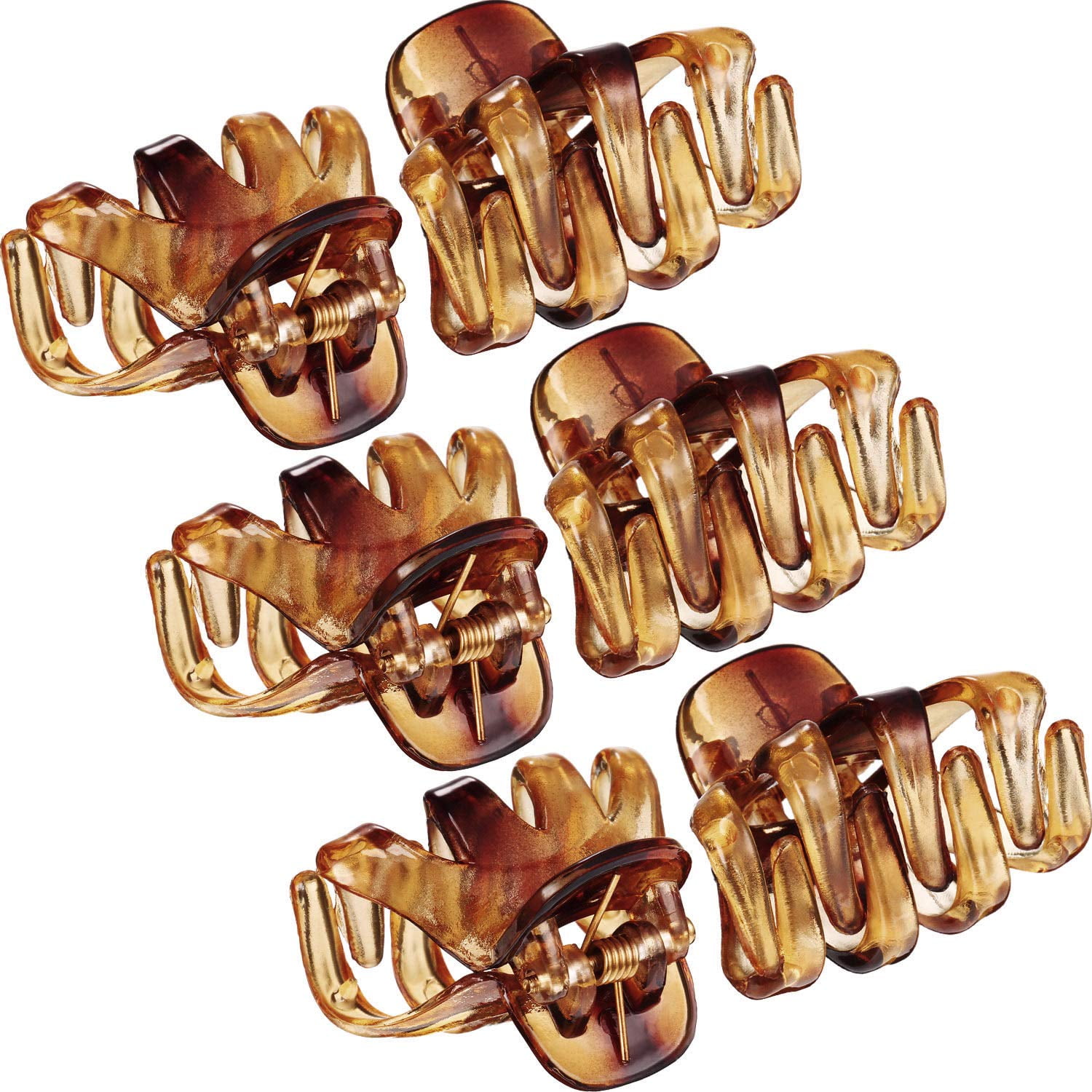 24 Pack 3 cm Mini Grip Octopus Clip Spider Jaw Hair Claw Clips (Brown