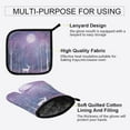 thumbnail image 3 of Yayeee Oven Mitts and Pot Holder Set of 4 Heat Resistant Kitchen Gloves Baking Hot Pad, Purple Forest, 3 of 5