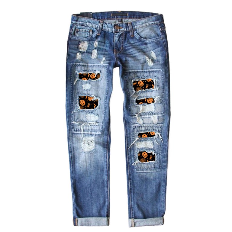 FARYSAYS American Flag Pattern Jeans Womens Blue Jeans Fashion