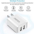 thumbnail image 2 of Cargador AC CHOETECH 2 x USB-A 2Amp Universal (SIN CABLE) Blanco Choetech 2 x USB-A 2Amp, 2 of 7