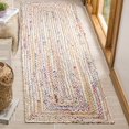 thumbnail image 1 of Safavieh Cape Cod Collection CAP202B Fait Main Boho Tressé Jute & Coton Runner, 2'3" x 12', Beige / Multi, 1 of 4