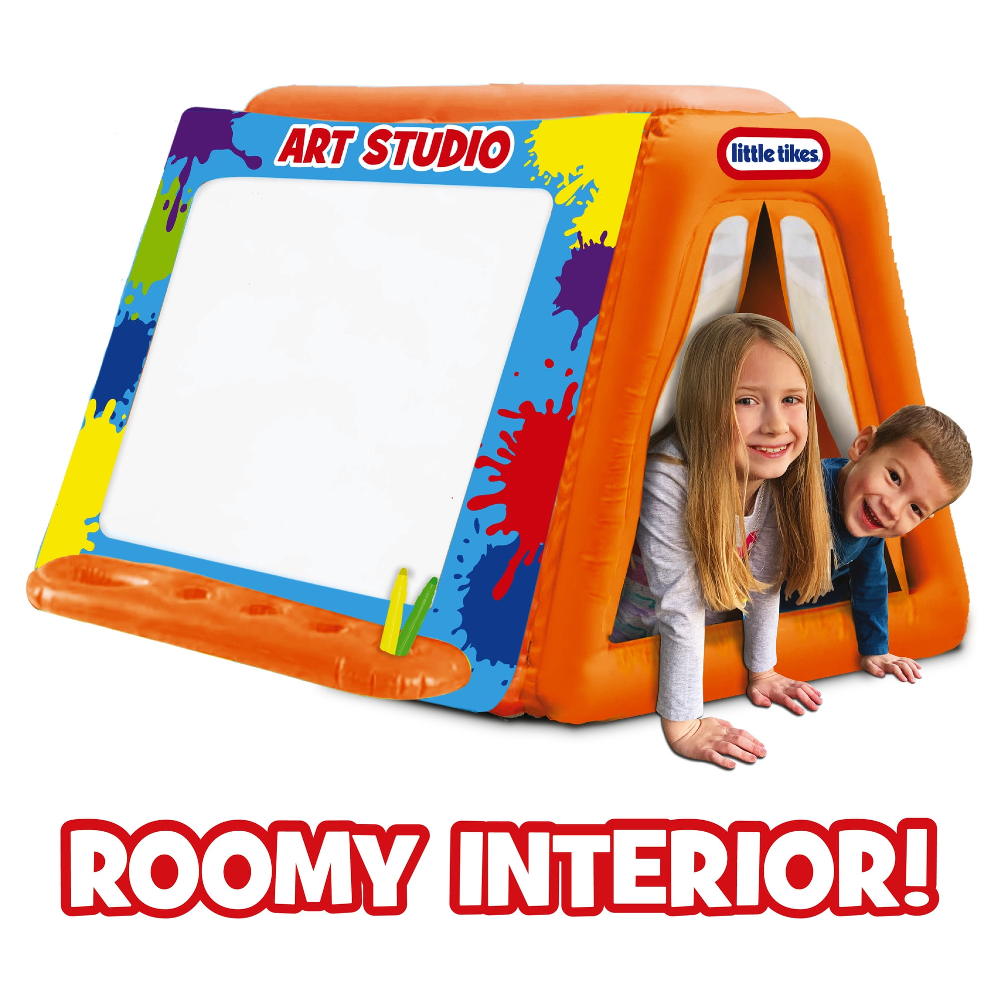 Little Tikes 2 in 1 Art Studio Tent, Indoor or Outside, Inflatable Art Easel, Ages 4 and Up