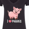 thumbnail image 4 of Inktastic I Love Piggies Cute Pig Women's V-Neck T-Shirt, 4 of 5