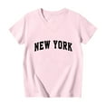 thumbnail image 3 of WOYY V-Neck Short Sleeve T-Shirt for Girls New York Print Summer Casual T Shirt, 3 of 3