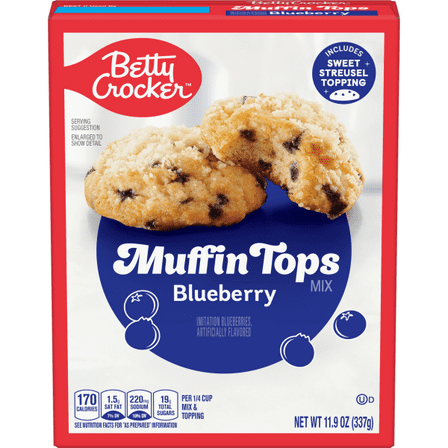 Pack of 2 Betty Crocker Muffin Tops Mix, Blueberry, With Topping, 11.9 oz