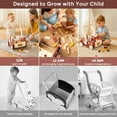 thumbnail image 4 of 2-in-1 Wooden Baby Walker with 40 PCS Tool Toys – Baby Push Walker for 6-12 Months, Activity Center for Toddlers Aged 1-3 Years, Montessori Toy for Boys and Girls (Red), 4 of 7
