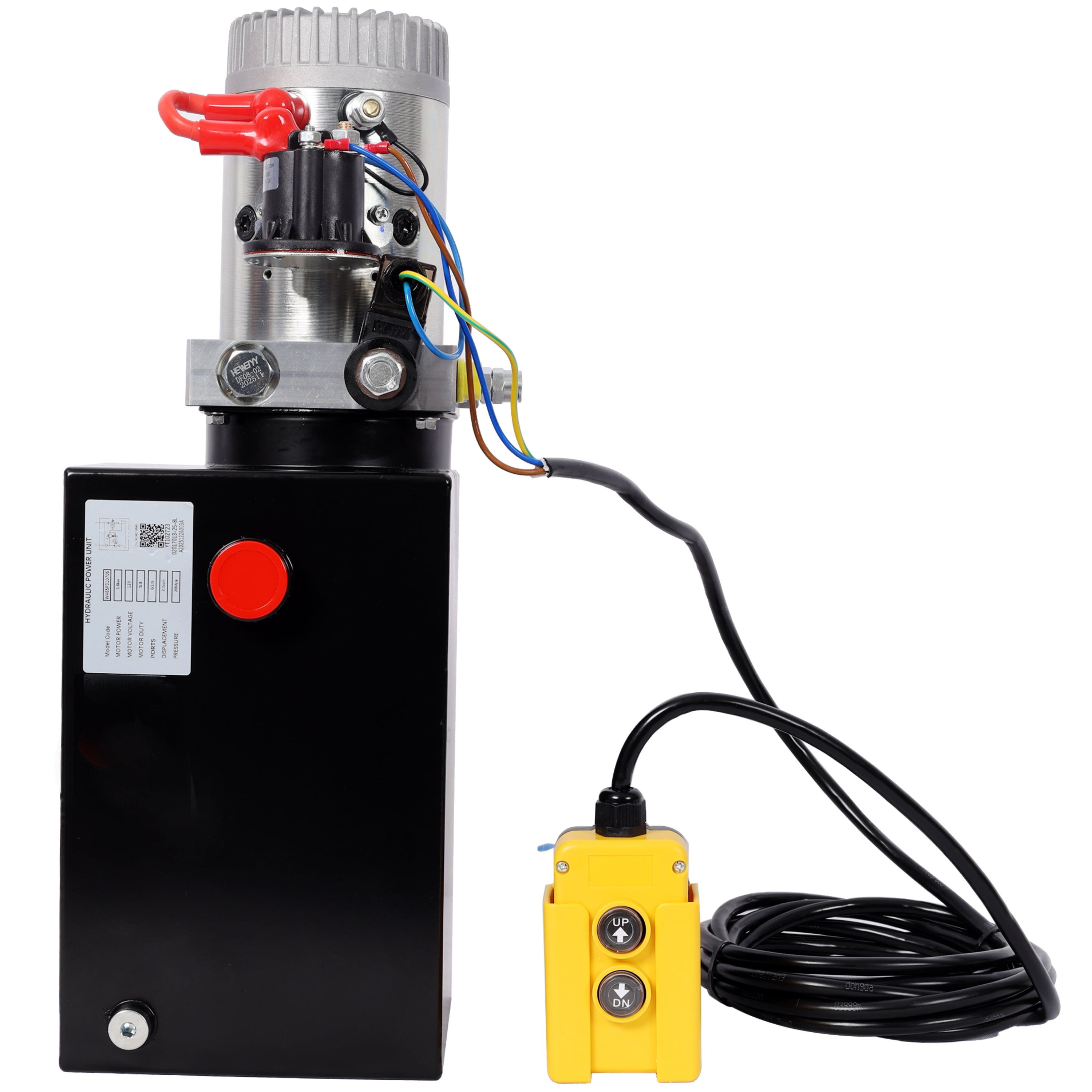 12V Hydraulic Pump, 3 HP, 2950 PSI, 8-Quart Reservoir, Heavy-Duty, Dump Trailer Use