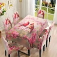 thumbnail image 2 of TSOVTHRID Cardinal Cherry Blossom Print 7 Pcs Table Cloth with Chair Covers Set Easy-Clean Elastic Rectangle Tablecloth with Seat Slipcover Set of 6 for Home Restaurant Hotel Decor, 2 of 6