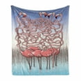 thumbnail image 1 of Fun Soft Flannel Fleece Throw Blanket, 5 Flamingos Maze Game Joyful Animal Cartoon Reed Bed Water, Cozy Plush for Indoor and Outdoor Use, 50" x 70", Violet Blue Pale Blue, by Ambesonne, 1 of 6