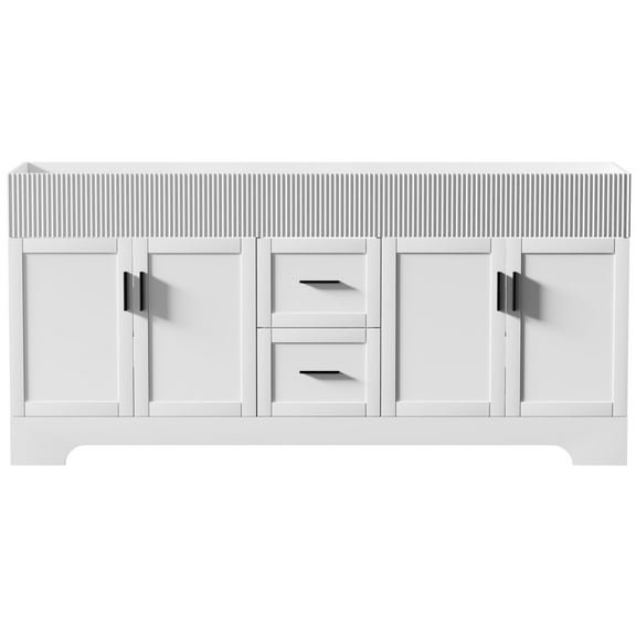 72" Freestanding Double Sink Bathroom Vanity Cabinet Base Only, Hand-Painted, Sink Not Included