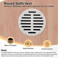 thumbnail image 4 of Uxcell 4-Pack Respiraderos de Soffit Redondos, 80mm/3.1 Pulgadas Plástico para Baño/Hogar/Oficina, 4 of 6