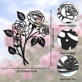 thumbnail image 2 of RETON 2Pcs Rose Wall Decor Black Metal Art - Iron Rose Wall Decorations Flower Sculpture Art Metal for Living Room Bathroom, 2 of 7