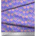 thumbnail image 2 of Soimoi Purple Poly Georgette Fabric Leaves & Flower Floral Print Fabric by Yard 42 Inch Wide, 2 of 3