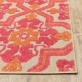 thumbnail image 2 of 8' Pink and Orange Medallion Indoor Outdoor Runner Rug, 2 of 3