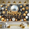 thumbnail image 5 of Gold Silver Theme Happy New Year Banner Disco New Year Party Banner Festive Design Shiny Decor Celebration Banner for New Year Party Home Celebration Indoor Decoration, 5 of 9