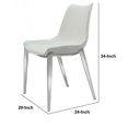 thumbnail image 5 of Armless Design Leatherette Dining Chair with Plastic Glider, Set of 2, White, 5 of 5