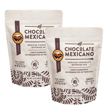 Mexican Hot Chocolate, 10 Ounce (pack of 2), Authentic Mexican Style Hot Chocolate Mix with Fair Trade Cacao Beans and Cinnamon by La Monarca Bakery