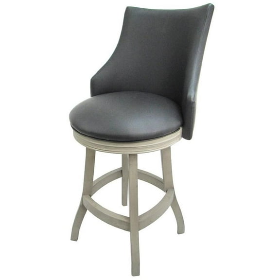 Tobias Designs 26" Swivel Wood Counter Stool in Gray/ Antique White