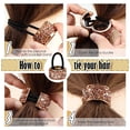thumbnail image 2 of 4 Pieces Rhinestone Ponytail Holder Cuffs Elastic Scrunchies Rhinestone Hair Ties and Elegant Hair Clip Cuffs Punk Gothic Hair Accessories for Women Lady Girl, 2 Colors, Casewin, 2 of 8