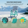 thumbnail image 5 of WestinTrends Malibu 5-Piece HDPE Round Patio Dining Table Set with Foldable Chairs, Turquoise, 5 of 15