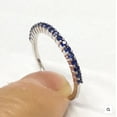 thumbnail image 2 of Sapphire Eternity Wedding Band Stackable Ring Art Deco Matching Band Anniversary Gift 925 Sterling Silver Gemstone Jewelry For Women Gift, 2 of 5