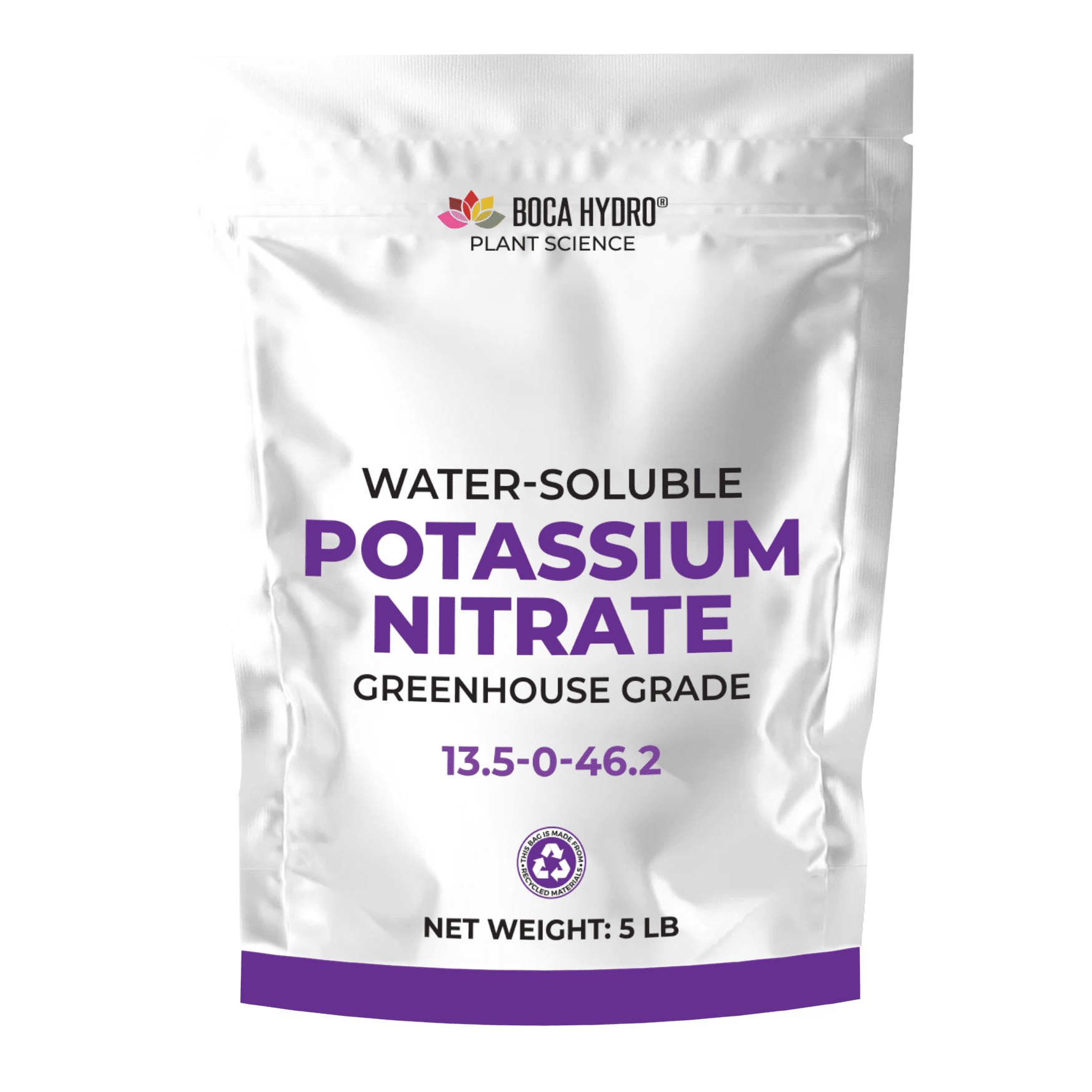 Boca Hydro Potassium Nitrate 13-0-46 – Premium High-Purity Water-Soluble Fertilizer for Hydroponics, Fertigation, Foliar Feeding & Soil – Fast-Acting Nitrogen & Potassium Boost for Fruits, Vegetables